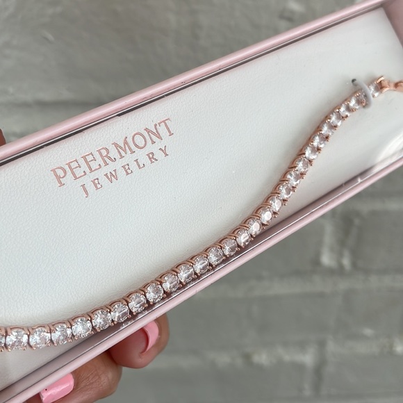 Peermont Jewelry Rose Gold Tone Tennis Bracelet - Picture 2 of 5